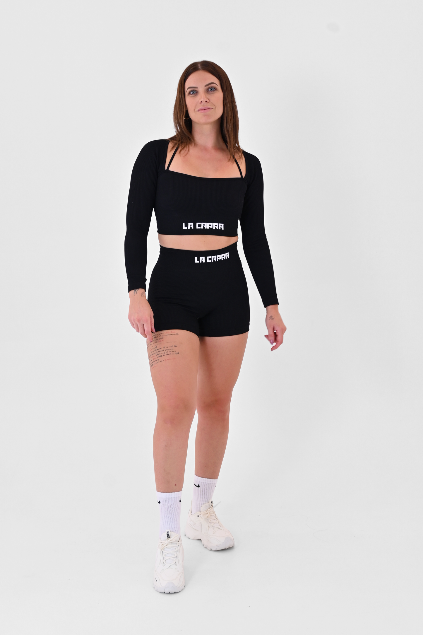 Black V1 Ribbed La Capra Mini Bike Shorts