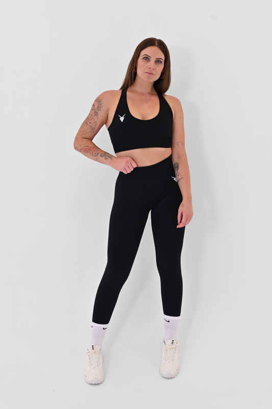 Black V1 Ribbed Leggings