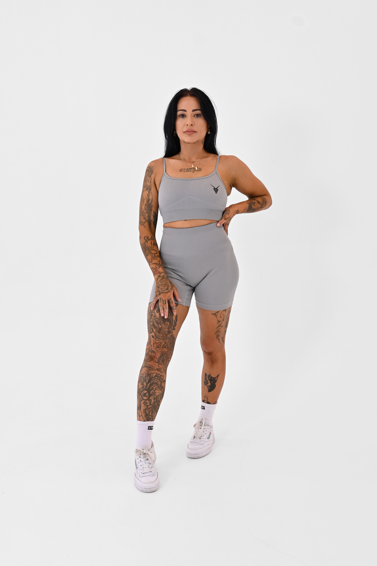 Smokey Grey V1 Ribbed Mini Bike Shorts