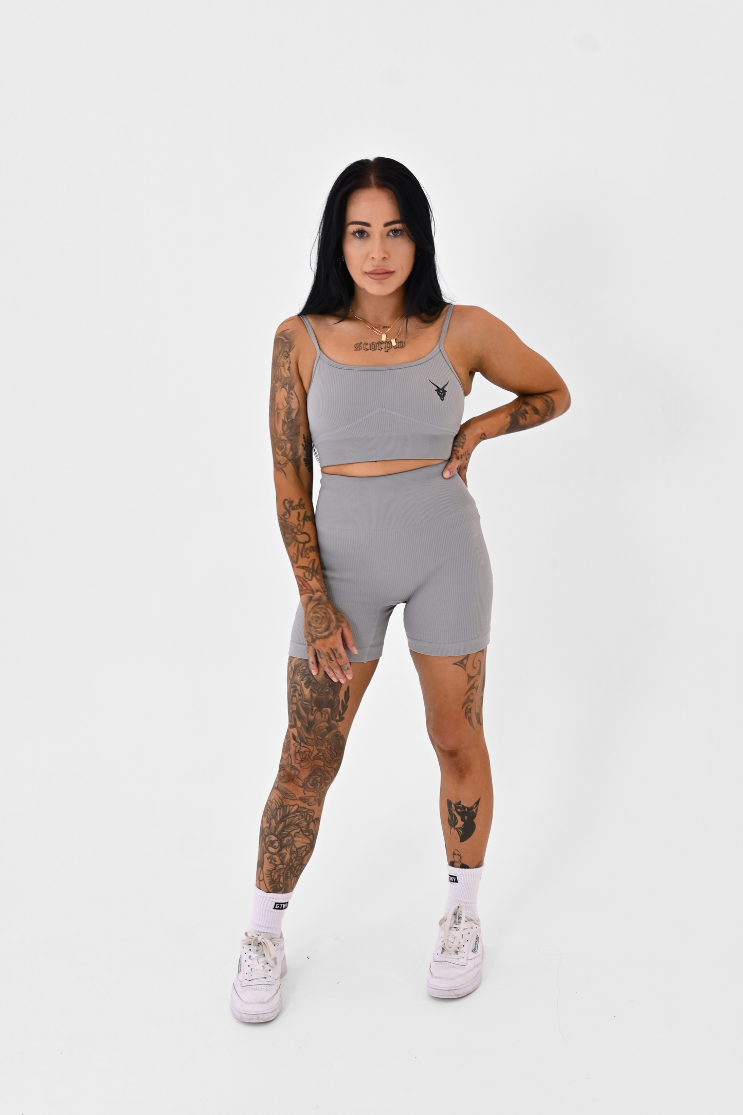 Smokey Grey V1 Ribbed Mini Bike Shorts